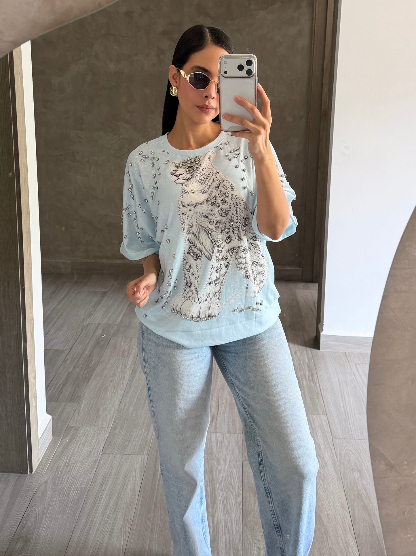 Blusa Oversize Leopardo