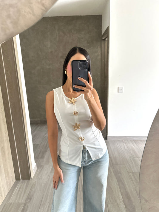 Blusa Broches Dorados
