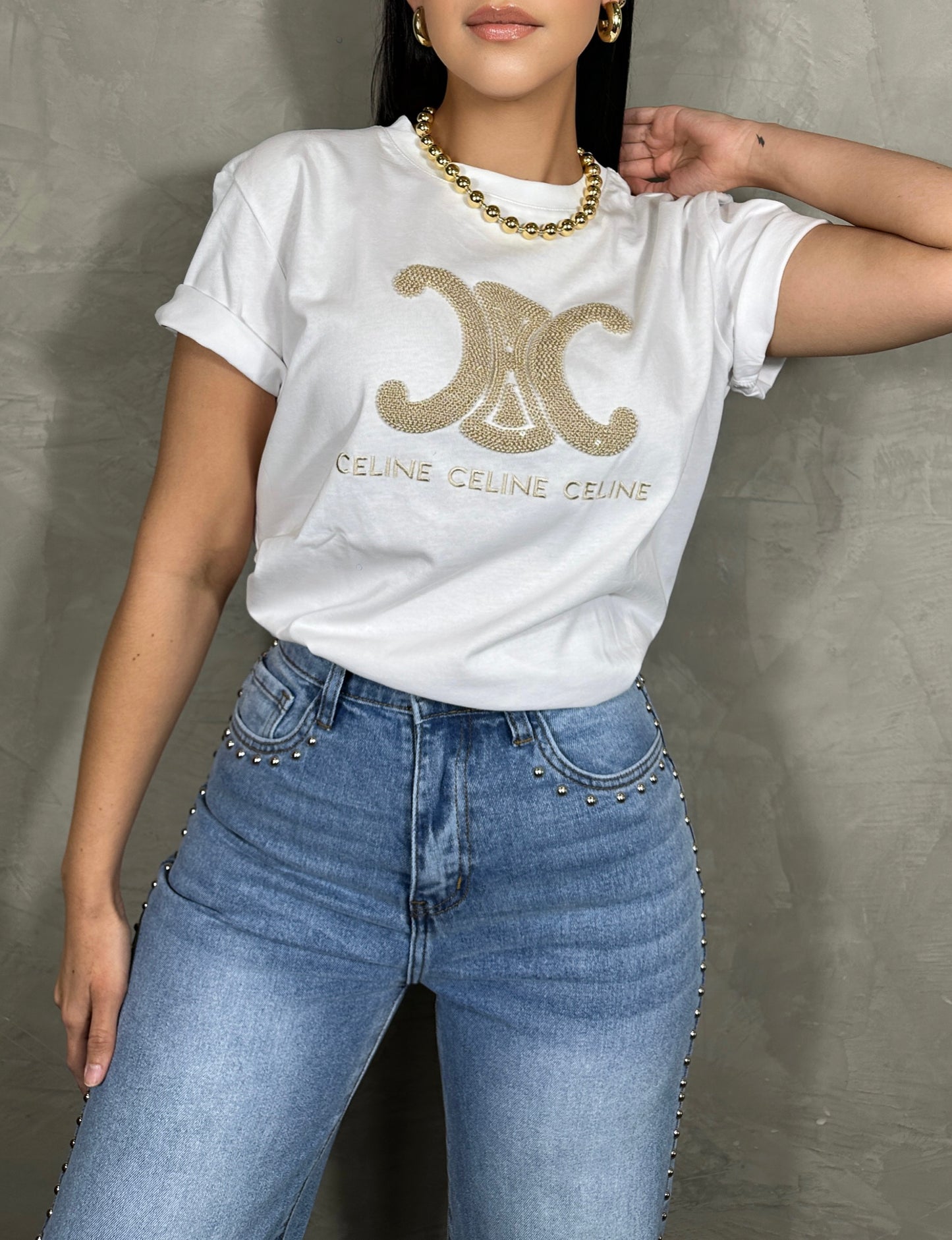 Playera Celine Blanca