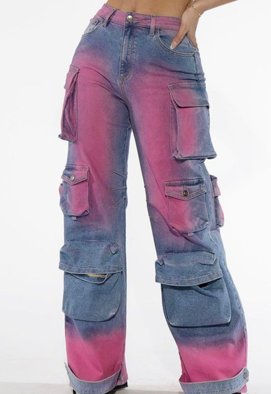 Jeans Cargo Rosa