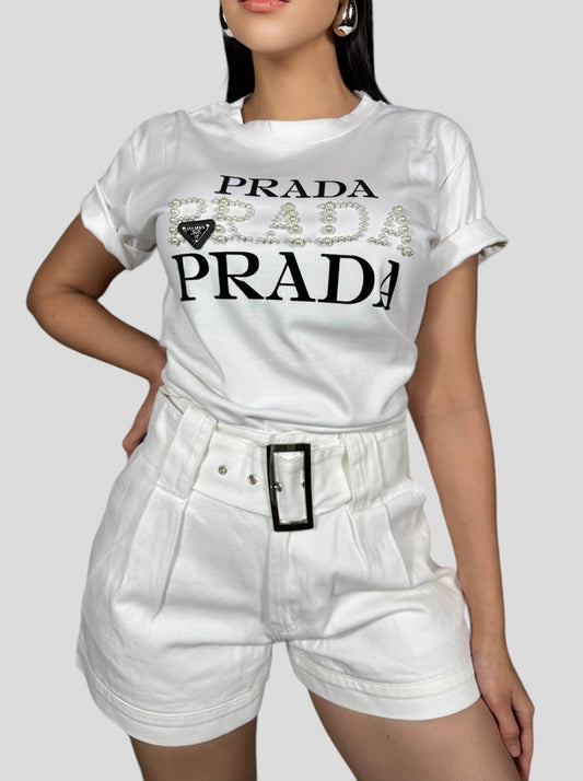 Playera Prada Blanca