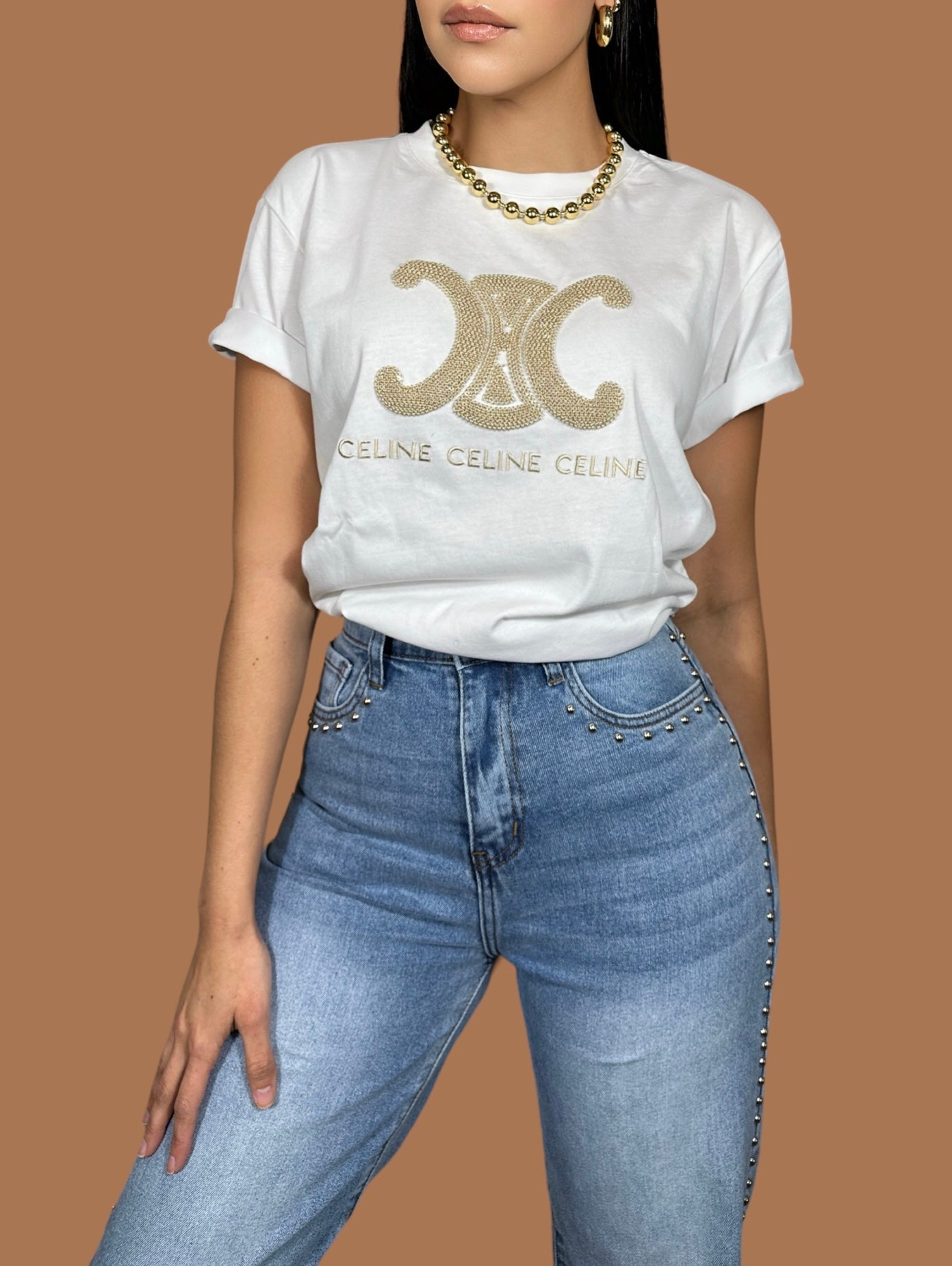 Playera Celine Blanca