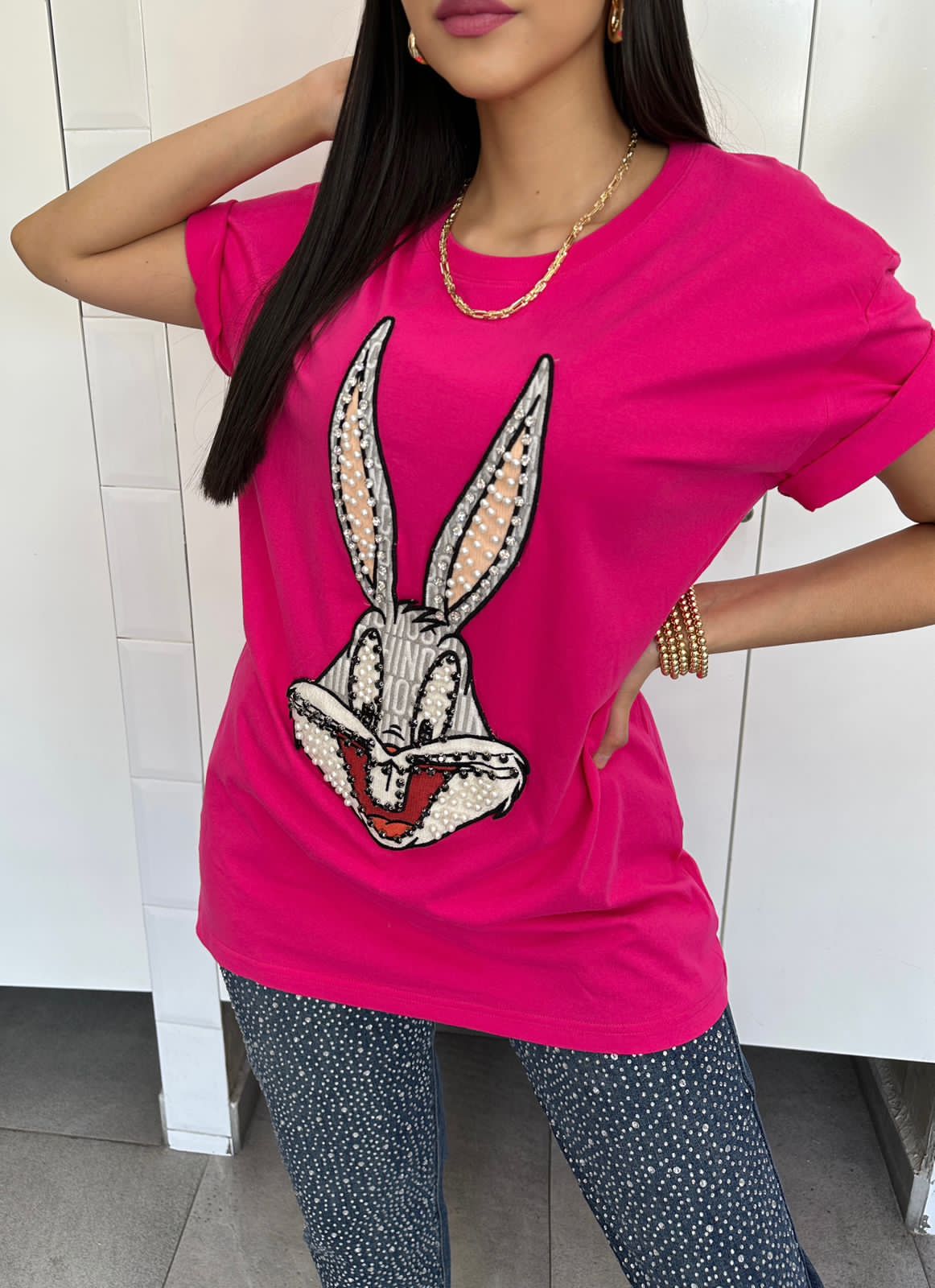 Playera Bugs Bunny Rosa